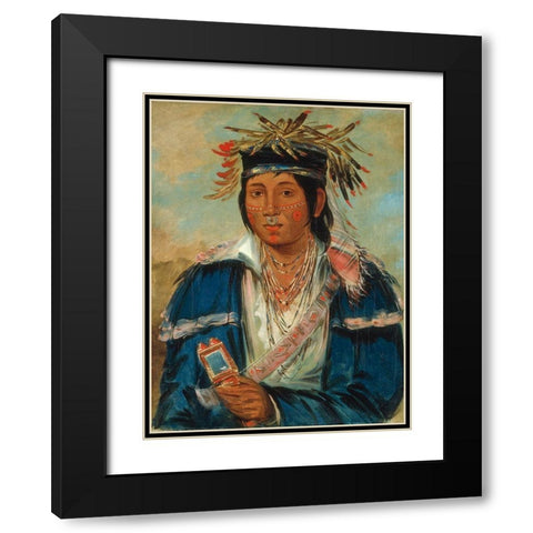 Kee mo ra nia, No English, a Dandy Black Modern Wood Framed Art Print with Double Matting by Catlin, George