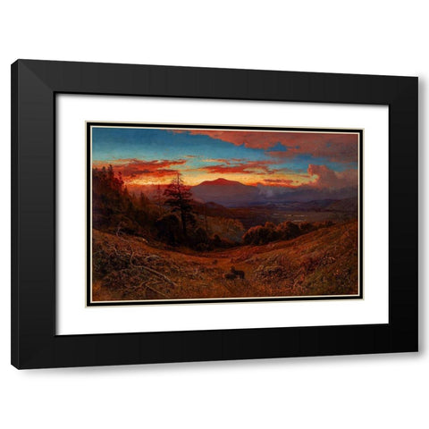 Sunset on Mount Diablo, California Black Modern Wood Framed Art Print with Double Matting by Keith, William