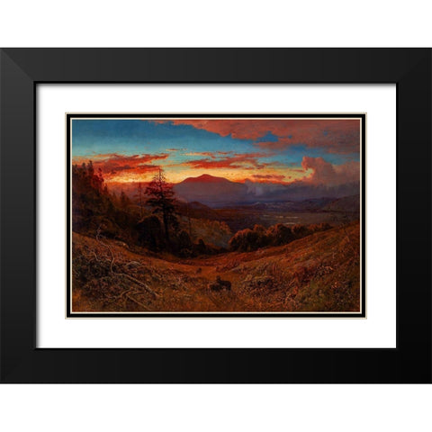 Sunset on Mount Diablo, California Black Modern Wood Framed Art Print with Double Matting by Keith, William