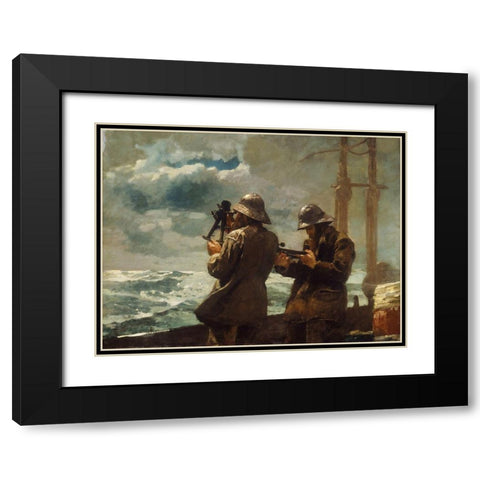 Eight Bells Black Modern Wood Framed Art Print with Double Matting by Homer, Winslow