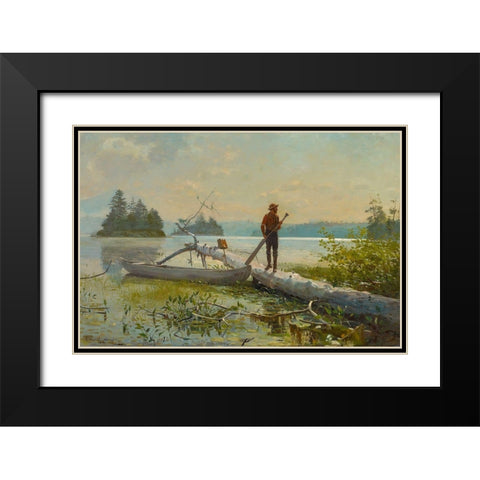 The Trapper Black Modern Wood Framed Art Print with Double Matting by Homer, Winslow