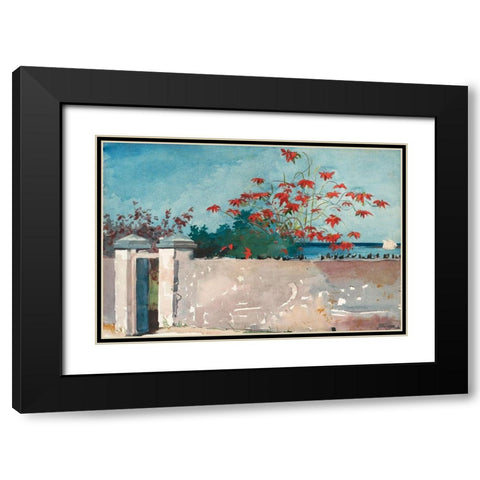 A Wall, Nassau Black Modern Wood Framed Art Print with Double Matting by Homer, Winslow