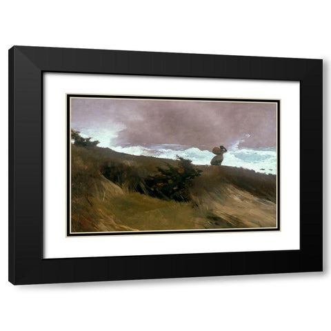 The West Wind Black Modern Wood Framed Art Print with Double Matting by Homer, Winslow