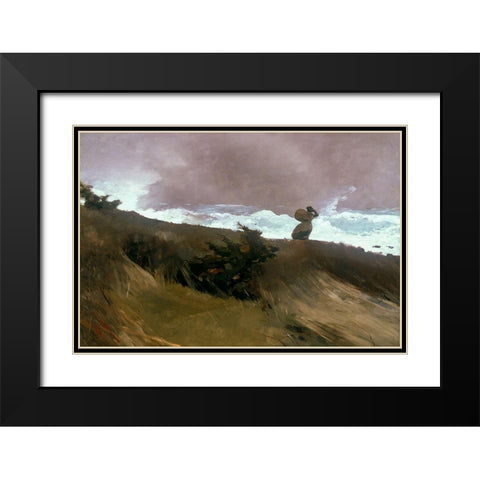The West Wind Black Modern Wood Framed Art Print with Double Matting by Homer, Winslow