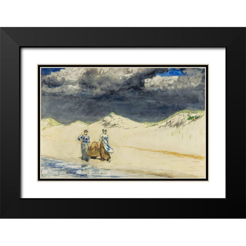 Sand and Sky Black Modern Wood Framed Art Print with Double Matting by Homer, Winslow
