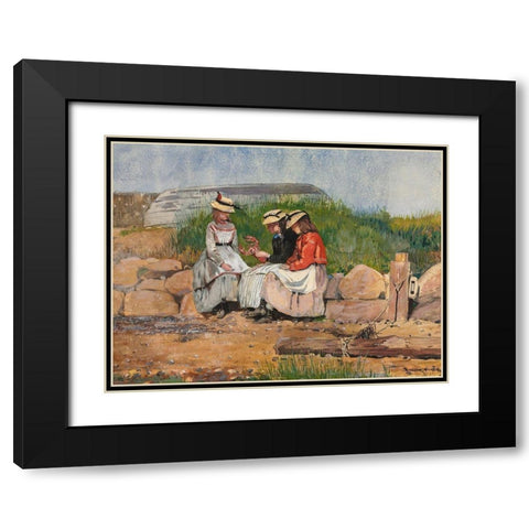 A Fishermans Daughter Black Modern Wood Framed Art Print with Double Matting by Homer, Winslow