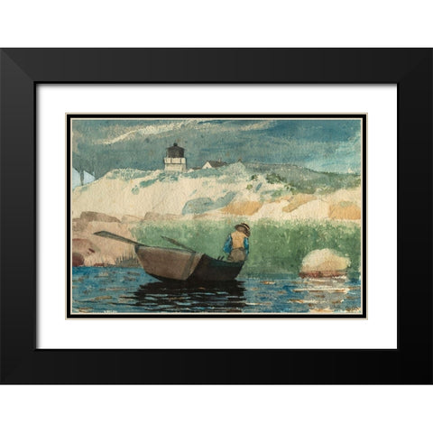 Boy in Boat, Gloucester Black Modern Wood Framed Art Print with Double Matting by Homer, Winslow