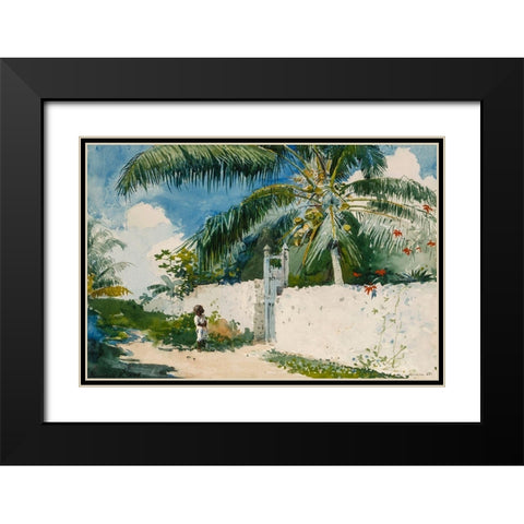 A Garden in Nassau Black Modern Wood Framed Art Print with Double Matting by Homer, Winslow