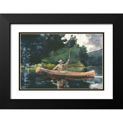 The North Woods Black Modern Wood Framed Art Print with Double Matting by Homer, Winslow
