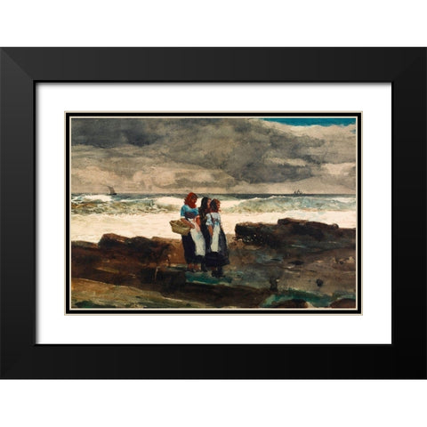 Sun and Clouds Black Modern Wood Framed Art Print with Double Matting by Homer, Winslow