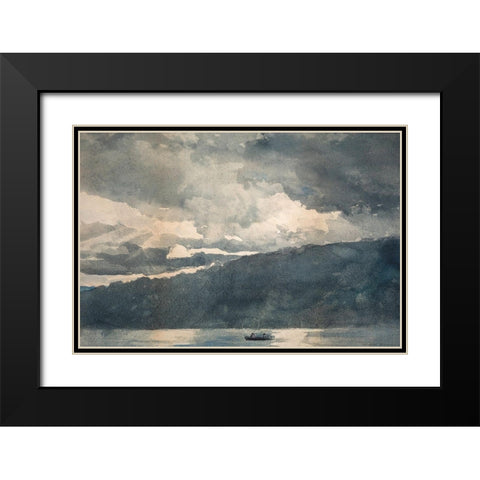Mink Lake, Adirondacks Black Modern Wood Framed Art Print with Double Matting by Homer, Winslow