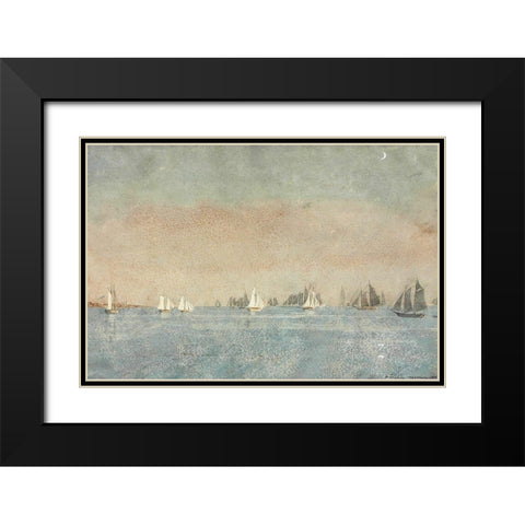 Gloucester Harbor, Fishing Fleet Black Modern Wood Framed Art Print with Double Matting by Homer, Winslow