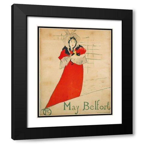 May Belfort Black Modern Wood Framed Art Print with Double Matting by Toulouse-Lautrec, Henri de