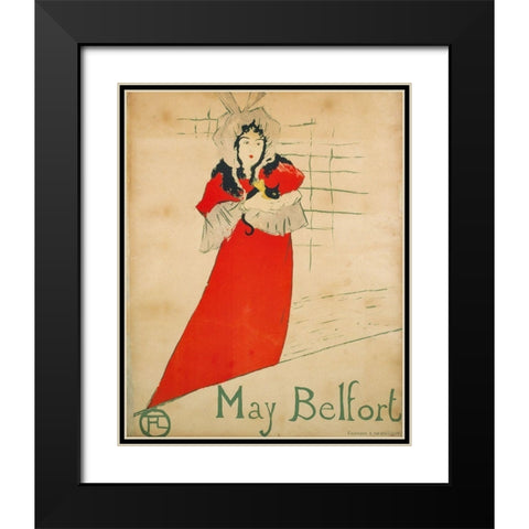 May Belfort Black Modern Wood Framed Art Print with Double Matting by Toulouse-Lautrec, Henri de