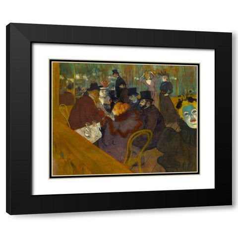 At the Moulin Rouge Black Modern Wood Framed Art Print with Double Matting by Toulouse-Lautrec, Henri de