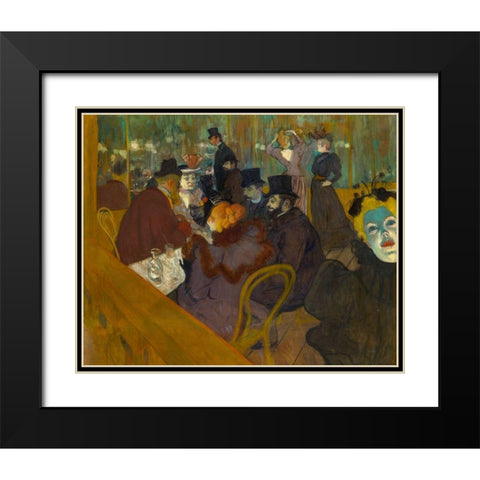 At the Moulin Rouge Black Modern Wood Framed Art Print with Double Matting by Toulouse-Lautrec, Henri de