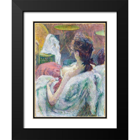 The Model Resting Black Modern Wood Framed Art Print with Double Matting by Toulouse-Lautrec, Henri de