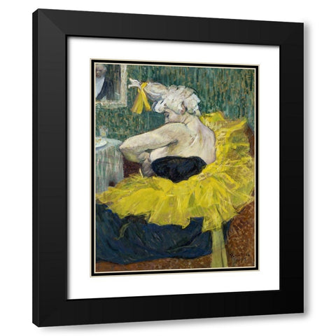 The Clown Cha-U-Kao Black Modern Wood Framed Art Print with Double Matting by Toulouse-Lautrec, Henri de
