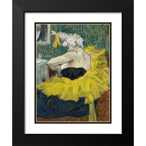 The Clown Cha-U-Kao Black Modern Wood Framed Art Print with Double Matting by Toulouse-Lautrec, Henri de