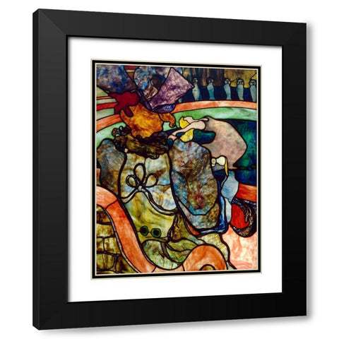 At the New Circus, Papa Chrysanthemum Black Modern Wood Framed Art Print with Double Matting by Toulouse-Lautrec, Henri de
