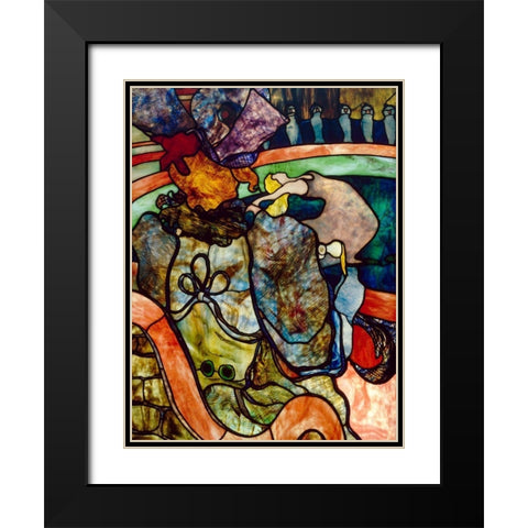 At the New Circus, Papa Chrysanthemum Black Modern Wood Framed Art Print with Double Matting by Toulouse-Lautrec, Henri de