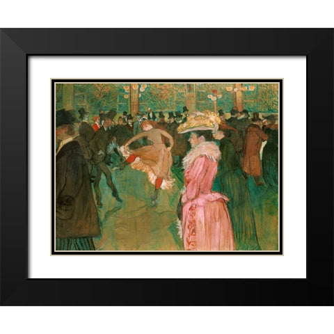 At the Moulin Rouge- The Dance Black Modern Wood Framed Art Print with Double Matting by Toulouse-Lautrec, Henri de