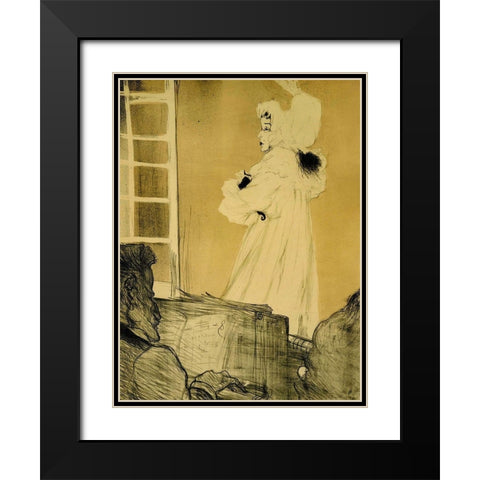 Miss May Belfort Black Modern Wood Framed Art Print with Double Matting by Toulouse-Lautrec, Henri de