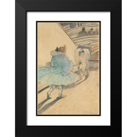 At the Circus Entering the Ring Black Modern Wood Framed Art Print with Double Matting by Toulouse-Lautrec, Henri de
