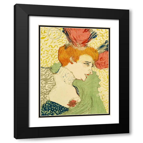 Bust of Mlle. Marcelle Lender Black Modern Wood Framed Art Print with Double Matting by Toulouse-Lautrec, Henri de