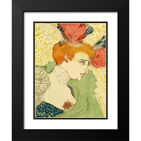 Bust of Mlle. Marcelle Lender Black Modern Wood Framed Art Print with Double Matting by Toulouse-Lautrec, Henri de