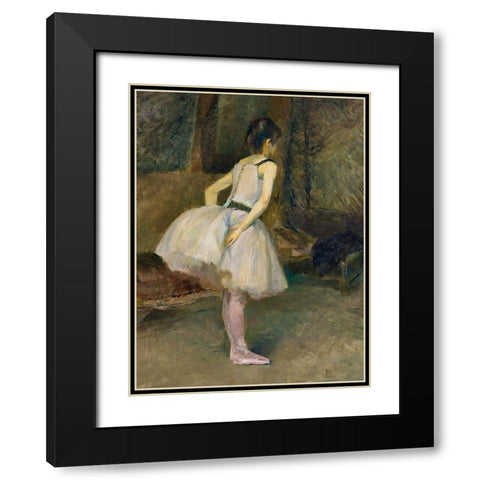 Dancer Black Modern Wood Framed Art Print with Double Matting by Toulouse-Lautrec, Henri de
