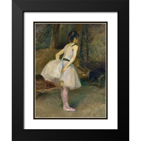 Dancer Black Modern Wood Framed Art Print with Double Matting by Toulouse-Lautrec, Henri de