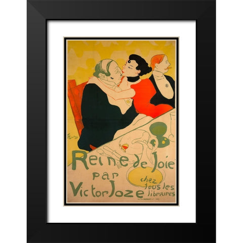 Reine de Joie Black Modern Wood Framed Art Print with Double Matting by Toulouse-Lautrec, Henri de