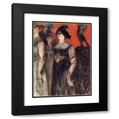 Messalina Black Modern Wood Framed Art Print with Double Matting by Toulouse-Lautrec, Henri de