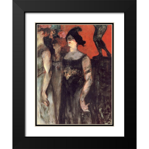 Messalina Black Modern Wood Framed Art Print with Double Matting by Toulouse-Lautrec, Henri de