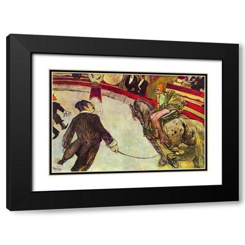 At the circus Fernando Black Modern Wood Framed Art Print with Double Matting by Toulouse-Lautrec, Henri de