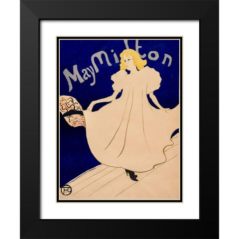 May Milton Black Modern Wood Framed Art Print with Double Matting by Toulouse-Lautrec, Henri de
