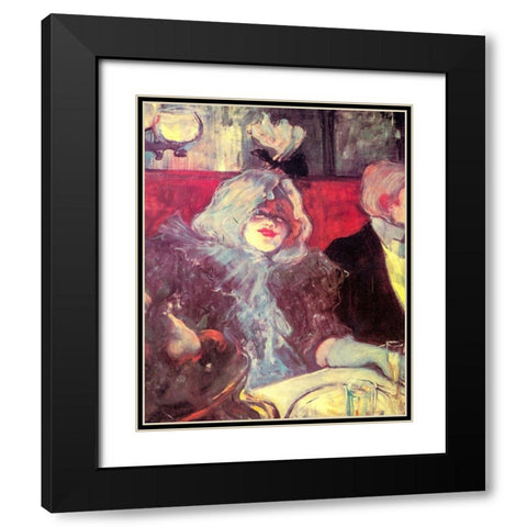 In a private room at the Rat mort Black Modern Wood Framed Art Print with Double Matting by Toulouse-Lautrec, Henri de