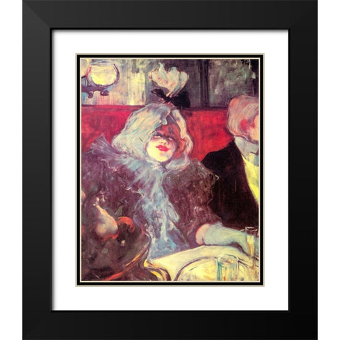 In a private room at the Rat mort Black Modern Wood Framed Art Print with Double Matting by Toulouse-Lautrec, Henri de