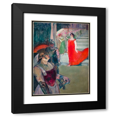 The Opera Messelina at Bordeaux Black Modern Wood Framed Art Print with Double Matting by Toulouse-Lautrec, Henri de