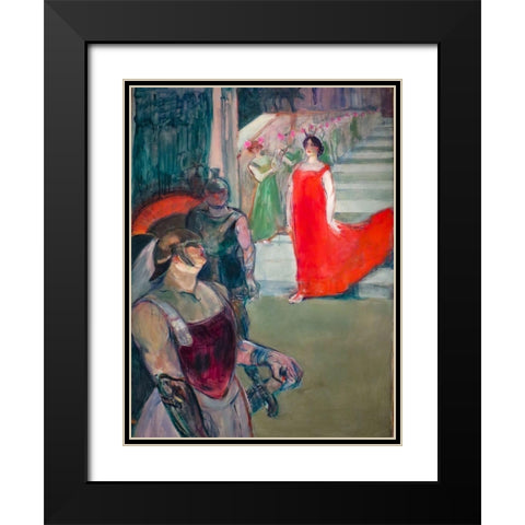 The Opera Messelina at Bordeaux Black Modern Wood Framed Art Print with Double Matting by Toulouse-Lautrec, Henri de