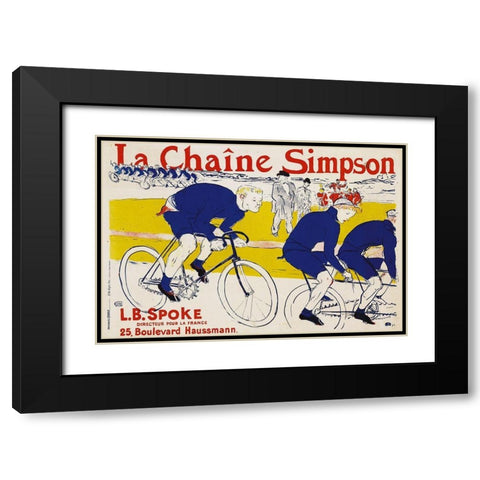 La Chaine Simpson Black Modern Wood Framed Art Print with Double Matting by Toulouse-Lautrec, Henri de
