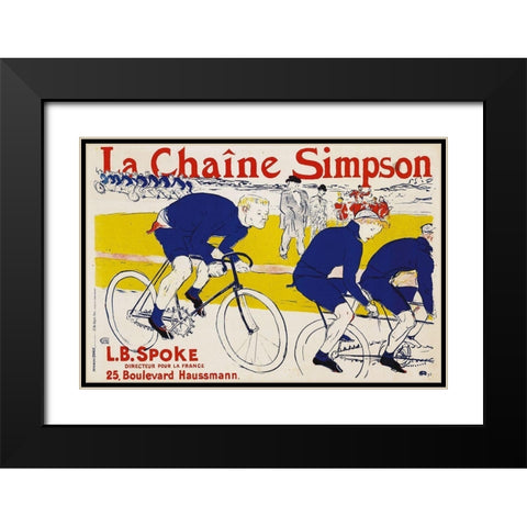 La Chaine Simpson Black Modern Wood Framed Art Print with Double Matting by Toulouse-Lautrec, Henri de