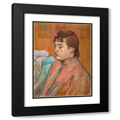 The Streetwalker Black Modern Wood Framed Art Print with Double Matting by Toulouse-Lautrec, Henri de