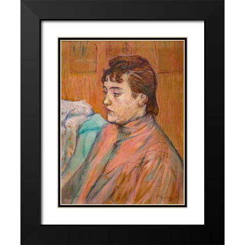 The Streetwalker Black Modern Wood Framed Art Print with Double Matting by Toulouse-Lautrec, Henri de