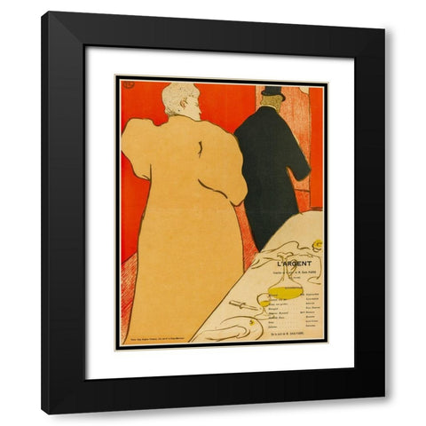LArgent Black Modern Wood Framed Art Print with Double Matting by Toulouse-Lautrec, Henri de