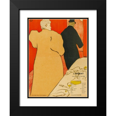 LArgent Black Modern Wood Framed Art Print with Double Matting by Toulouse-Lautrec, Henri de