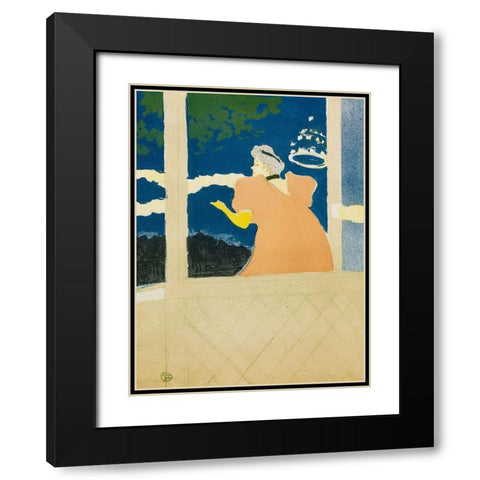 Aux Ambassadeurs Black Modern Wood Framed Art Print with Double Matting by Toulouse-Lautrec, Henri de