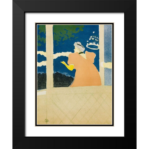 Aux Ambassadeurs Black Modern Wood Framed Art Print with Double Matting by Toulouse-Lautrec, Henri de