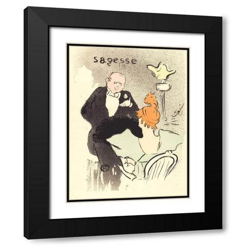 Wisdom Sagesse Black Modern Wood Framed Art Print with Double Matting by Toulouse-Lautrec, Henri de